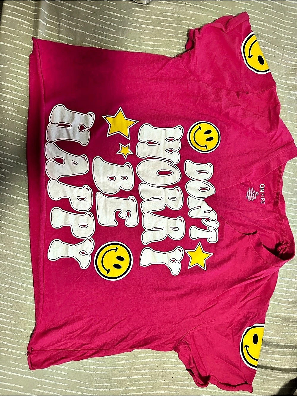 On Fire Graphic Short Sleeve Tee in Pink